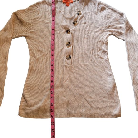 XL Joe Fresh Long Sleeve Henley Sweater with Tortoise Shell Buttons - Picture 6 of 8